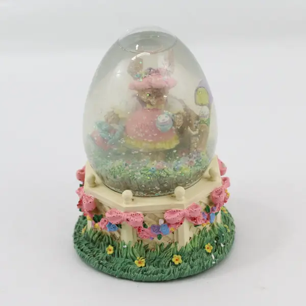 1993 Mercuries Musical Easter Bunny Snow Globe Egg Works
