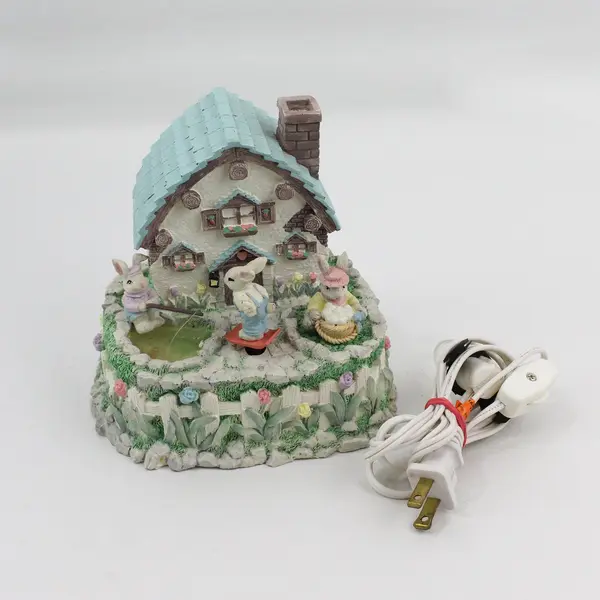 ABC Lighted Animated Musical Easter Cottage Plays Easter Parade 