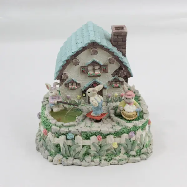 ABC Lighted Animated Musical Easter Cottage Plays Easter Parade 