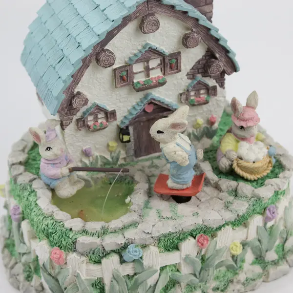 ABC Lighted Animated Musical Easter Cottage Plays Easter Parade 