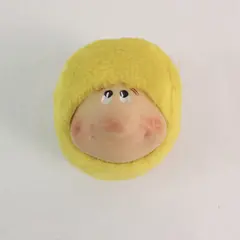 Peoria Plastic Co Yolk Folk Yellow Plush Human Face Vintage Stuffed Animal