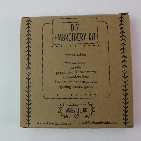 Cozy Blue DIY Hand Embroidery Kit House Scene New