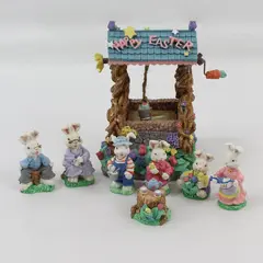 ABC Easter Wishing Well And Bunnies Lighted Set 50680