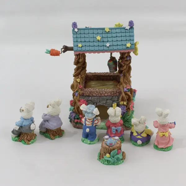 ABC Easter Wishing Well And Bunnies Lighted Set 50680