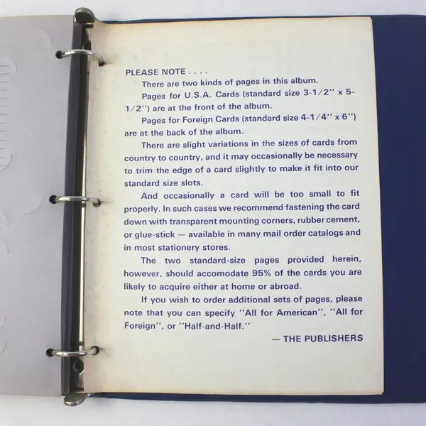 Writewell Travel-Log Postcard Album Binder