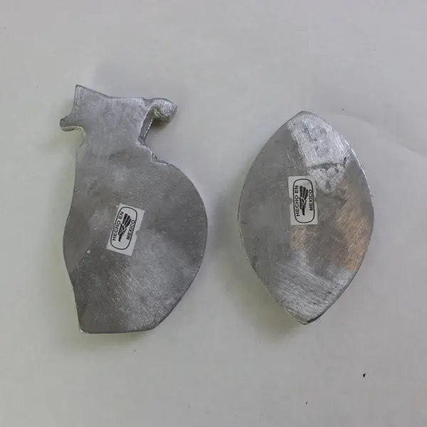 Lot of 2 Vintage Sport-Theme Silver-Tone Paperweights Football Golf
