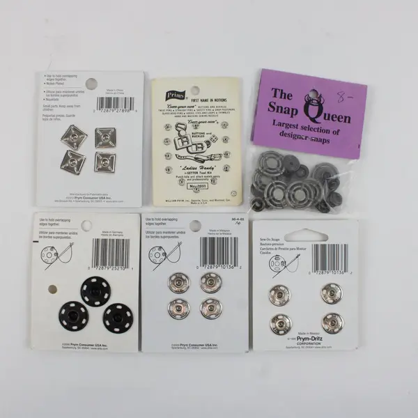 Lot 6 Dritz Prims Sew-On Deco Snaps Brass Nickel-Plated