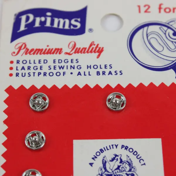 Lot 6 Dritz Prims Sew-On Deco Snaps Brass Nickel-Plated