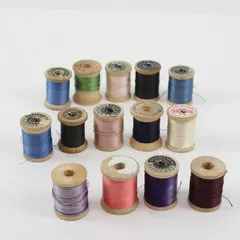 Lot of 14 Vintage Sewing Thread Spools J&P Coats Belding Corticelli