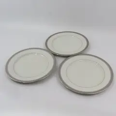 Set of 3 Mikasa Palatial Platinum L3235 10.75in Dinner Plates