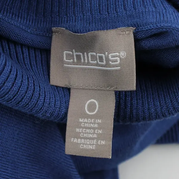 Chico’s Long Sleeve Blue Turtleneck Sweater Size 0/Small 
