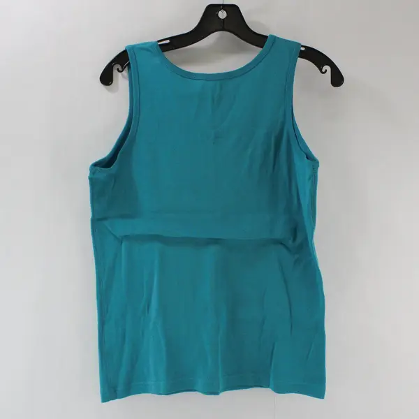Basic Editions Teal Sleeveless V-neck Tank Top Women's M