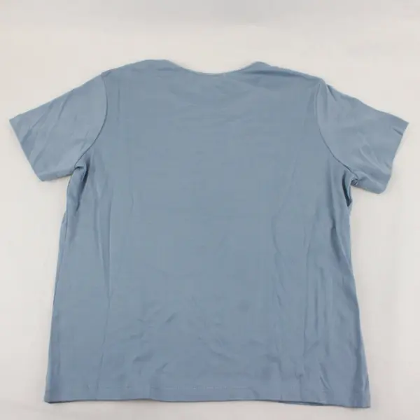 Cherokee Light Blue Short Sleeve Crewneck Ribbed Cotton Blend T-Shirt L