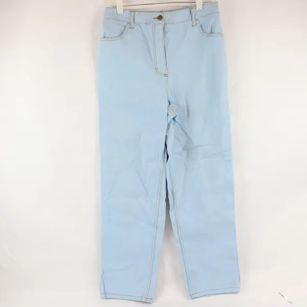 Blair Womens Light Blue Ankle Jeans Elastic Waist Pockets Size 14