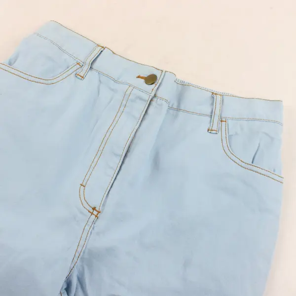 Blair Womens Light Blue Ankle Jeans Elastic Waist Pockets Size 14