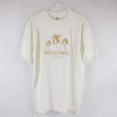 MIRO Newport Beach, CA Design White T-Shirt Adult Large 100% Cotton Vintage 