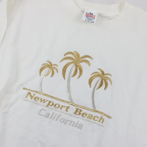 MIRO Newport Beach, CA Design White T-Shirt Adult Large 100% Cotton Vintage 