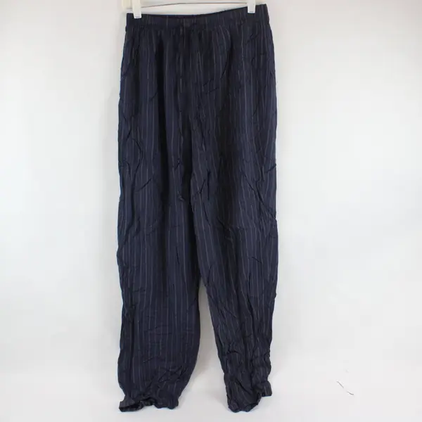 J. Macinally's Women's L Blue Striped Drawstring Pants Summer Coastal Chic