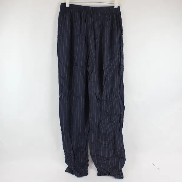 J. Macinally's Women's L Blue Striped Drawstring Pants Summer Coastal Chic