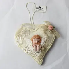 Kurt S. Adler Santa's World Lacy Angel Heart Ornament