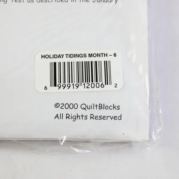 NEW Jo Ann Holiday Tidings Quilt Block of the Month Kit June 2000 Step 6 House