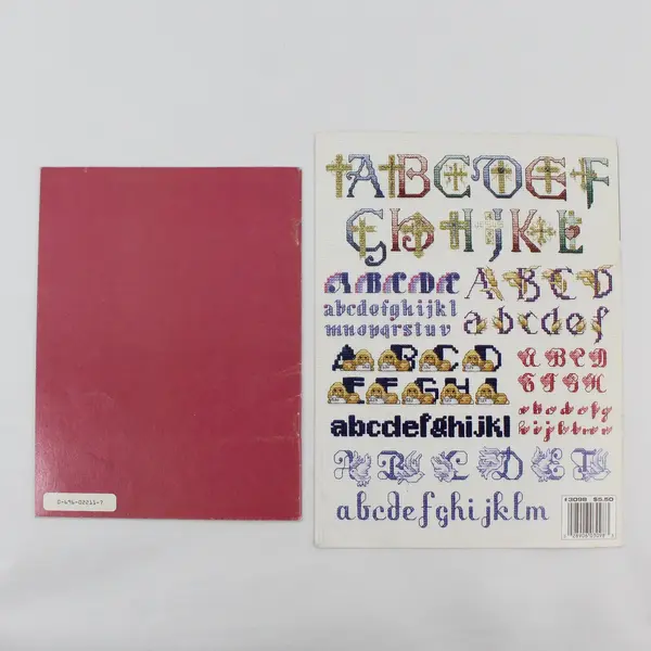 Lot 2 Vintage Cross Stitch Booklets Plain & Fancy Alphabets Inspired Scripture