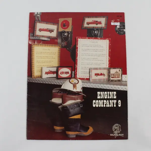 Lot 2 Fireman Cross Stitch Pattern Booklets Downey Duck Jeanette Crews 1979 1990