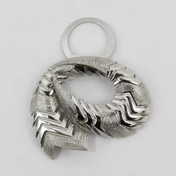 Vintage Silver-Tone Metal Swirl Clip-On Scarf Clip 2.5 In