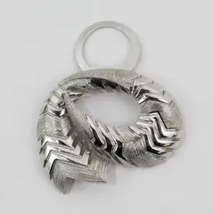 Vintage Silver-Tone Metal Swirl Clip-On Scarf Clip 2.5 In