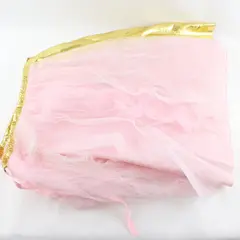 Pink and Gold Tulle Girls' Dress Up Wrap Skirt 27" Waist