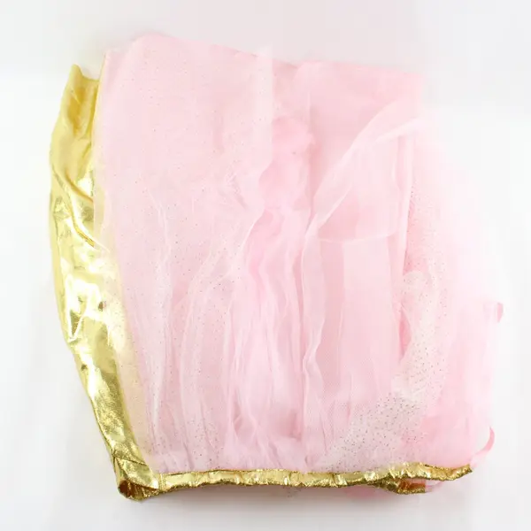 Pink and Gold Tulle Girls' Dress Up Wrap Skirt 27" Waist