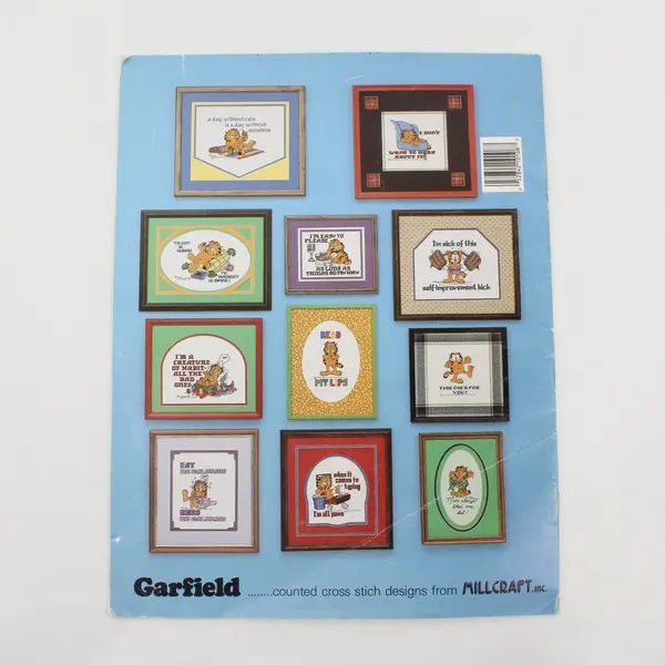 Vintage "Garfield at His Worst/Best!" Cross Stitch Pattern 1986 Millcraft Inc