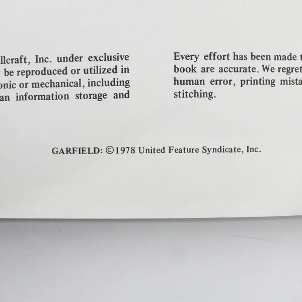 Vintage "Garfield at His Worst/Best!" Cross Stitch Pattern 1986 Millcraft Inc