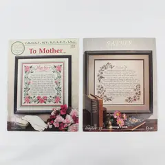 Lot of 2 VTG Cross My Heart & Stoney Creek Mother Father Cross Stitch Patterns
