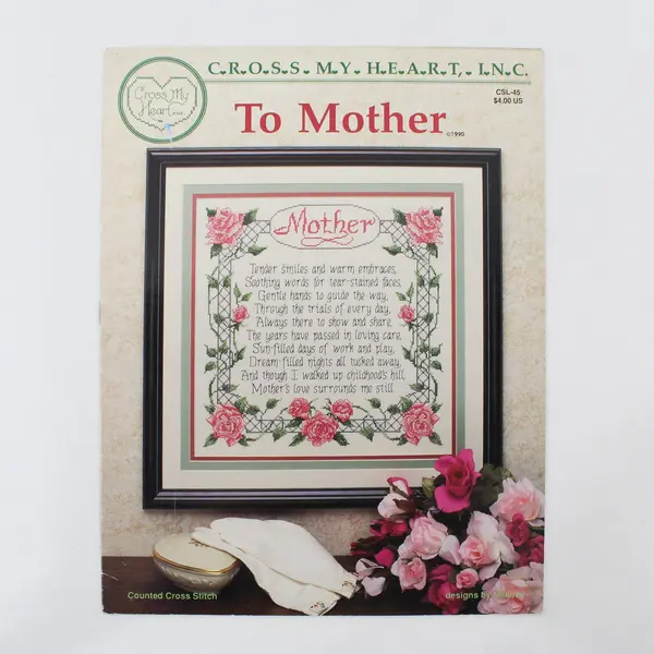Lot of 2 VTG Cross My Heart & Stoney Creek Mother Father Cross Stitch Patterns