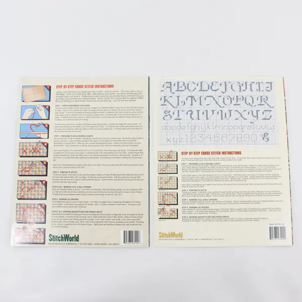 Lot of 2 Vintage Stitch World X-Stitch Patterns 1995 & 1997 Mixed Themes