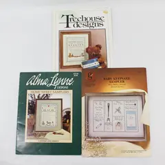 Lot of 3 Vintage Cross Stitch Sampler Booklets Leaflets 1981-1985
