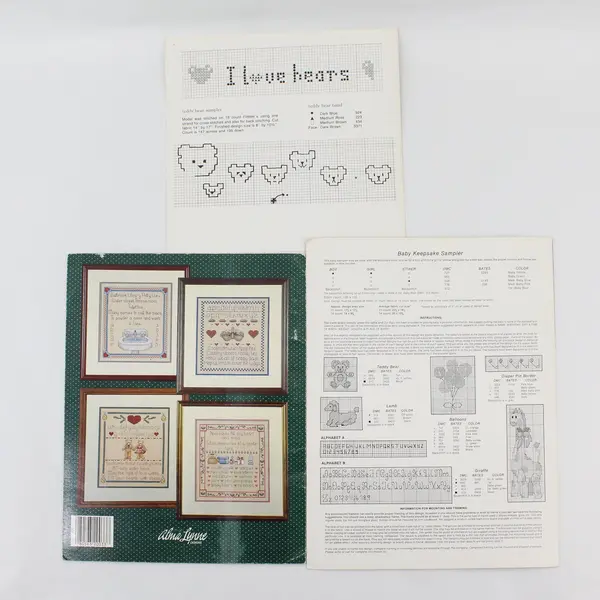 Lot of 3 Vintage Cross Stitch Sampler Booklets Leaflets 1981-1985