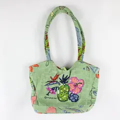 Sally Huss Sunny Thoughts Canvas Sequin Floral Pineapple Shoulder Bag
