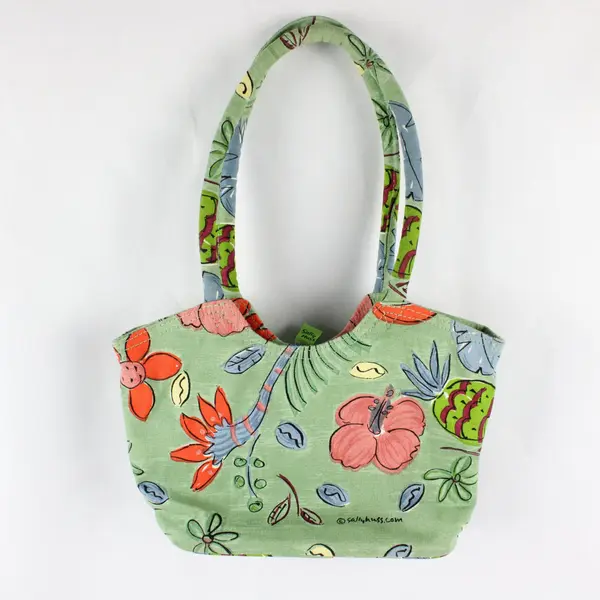 Sally Huss Sunny Thoughts Canvas Sequin Floral Pineapple Shoulder Bag