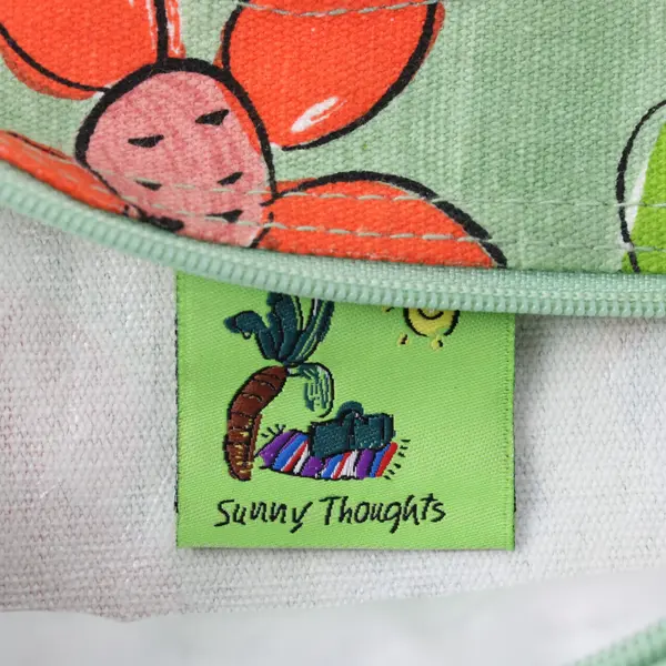 Sally Huss Sunny Thoughts Canvas Sequin Floral Pineapple Shoulder Bag