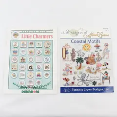 2 Cross-Stitch Booklets Barbara Mock Alma Lynne Coastal Motifs & Little Charmers