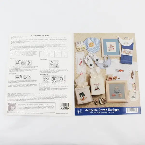 2 Cross-Stitch Booklets Barbara Mock Alma Lynne Coastal Motifs & Little Charmers