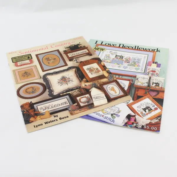 Lot 2 Lynn Waters Busa Sentimental Country #1 1990 I Love Needlework 1994