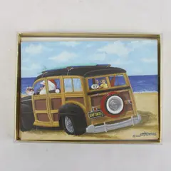 Surf'N Santa Santa's Vacation Sleigh 12 Cards Envelopes Mike Duncan