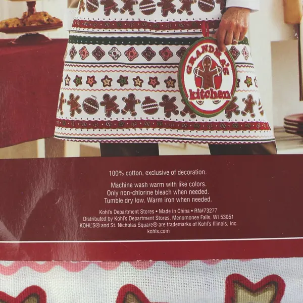 St. Nicholas Square Adult Apron Pot Mitt Set Grandma's Kitchen Gingerbread