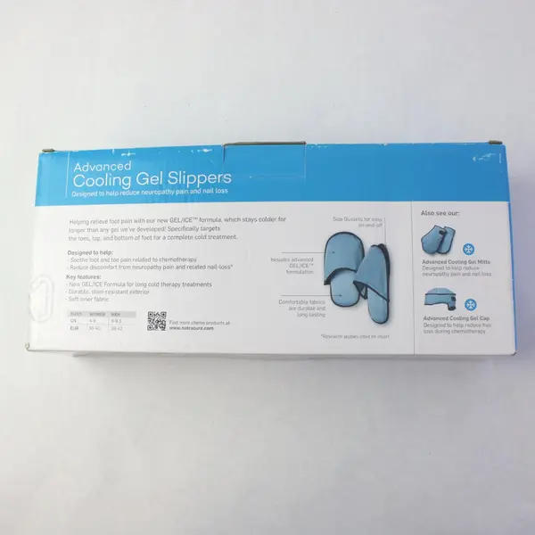 Natracure Blue Advanced Cooling Gel Slippers Neuropathy Relief Cold Therapy S/M