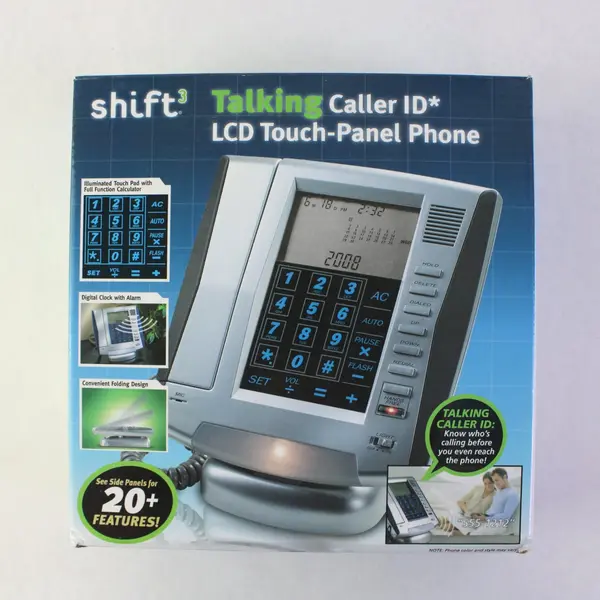 shift3 Talking Caller ID LCD Touch-Panel Corded Landline Phone Open Box