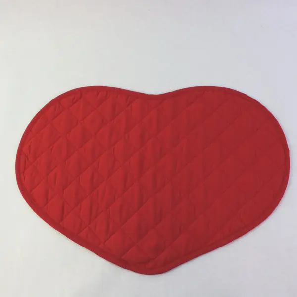 Set of 4 Heart Shaped Red Placemats w White Hearts