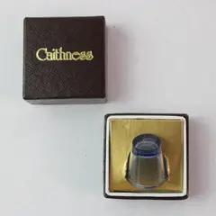 Caithness Clear Blue Rim Miniature Shot Glass Collectible Barware